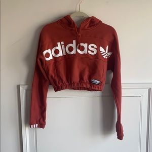 Adidas cropped rustic orange hoodie